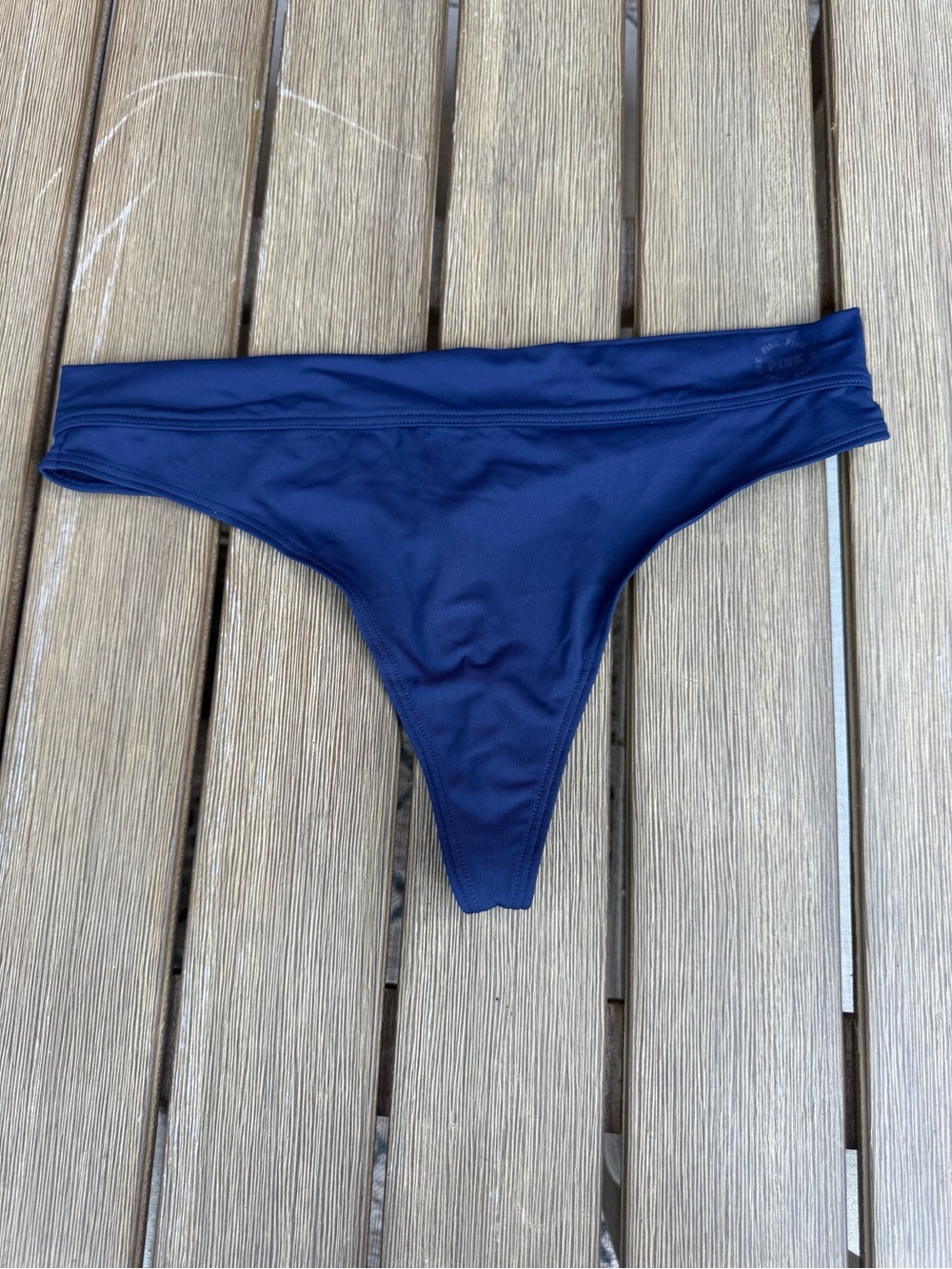 Victoria's Secret PINK Navy Blue Swim Thong Bikini Bottom Medium